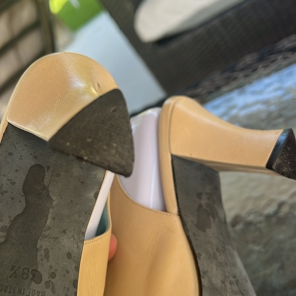 Thierry Rabotin Nude Leather Slingback Sandals 38.5 | Bow Detail Made in Italy - Picture 5 of 10